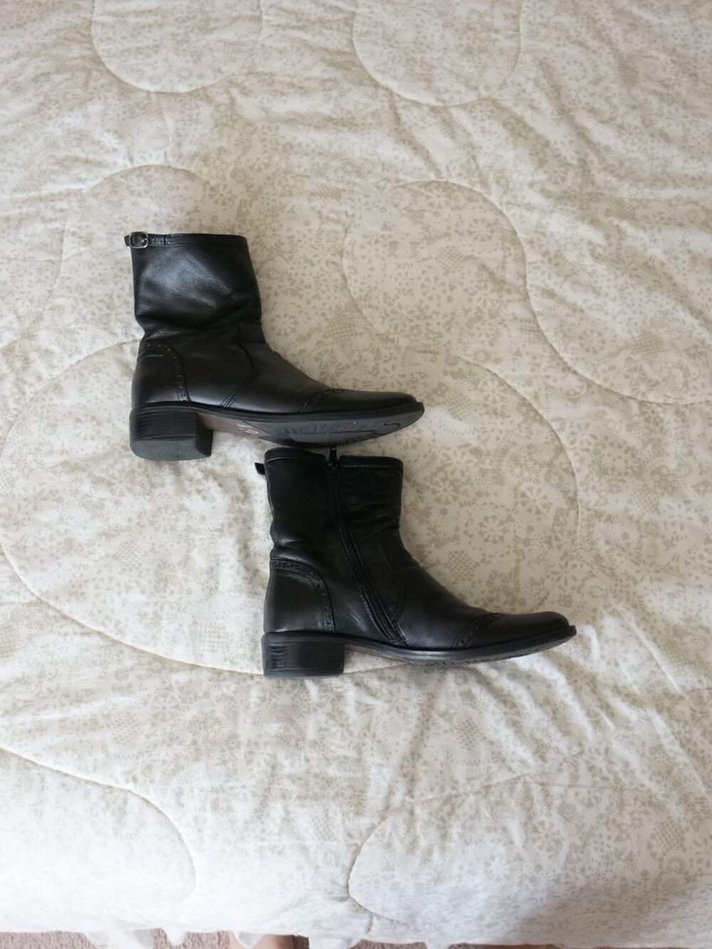Women's Real Leather Black Boots